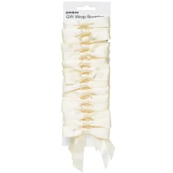 Gavesløjfer, sløjfer af satin, cremefarvet og ivory, 15 stk.