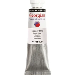 Georgian Water Mixable Oil Colour, vandopløselig oliefarve 37 ml Titanium White 009