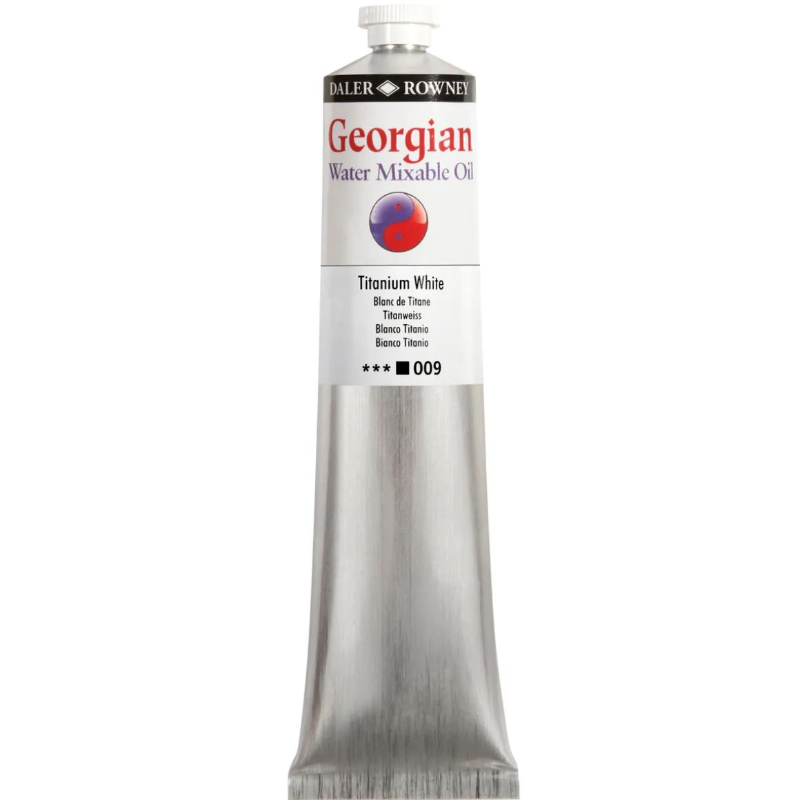 Georgian Water Mixable Oil Colour, vandopløselig oliefarve 200 ml Titanium White 009