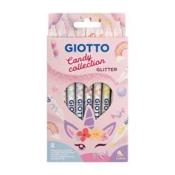 Giotto Turbo Glitter Pastel 8p