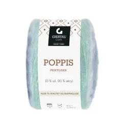 Gjestal Garn Poppis printgarn 50 g blå/mint – graderet garn