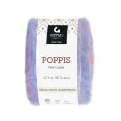 Gjestal Garn Poppis printgarn 50 g lilla/blå – graderet garn