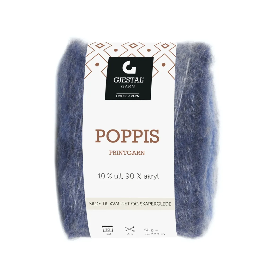 Gjestal Garn Poppis printgarn 50 g denim – graderet garn