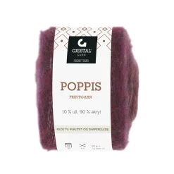 Gjestal Garn Poppis printgarn 50 g vinrød – gradueret garn
