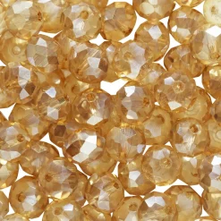 Glasperle facet guld 80 stk.