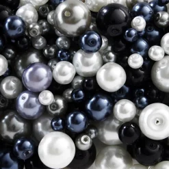Glasperlemix 4-10 mm grå/hvid