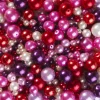 Glasperlemix rosa/rød 130 g