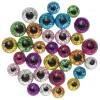 Glitrende dekorationsøjne af glas med glitter 32 stk. Ø8/10 mm, 5 mm tykke