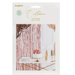 Glitterforhæng i skinnende rosa metallic, bredde 100 cm, længde 200 cm
