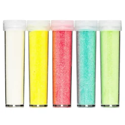 Glitter fremstillet af mere end 90% cellulose, 5-pak a 7 gram i iriserende pastelfarver