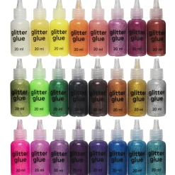 Glitterlim glitter glue i XL-sæt med 24 forskellige farver a 20 ml