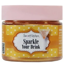 Glitterpulver, spiseligt glitter til drikkevarer, guld 10 gram