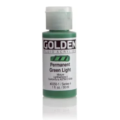 Golden Fluid Acrylics 30 ml - 2250 Permanent Green Light