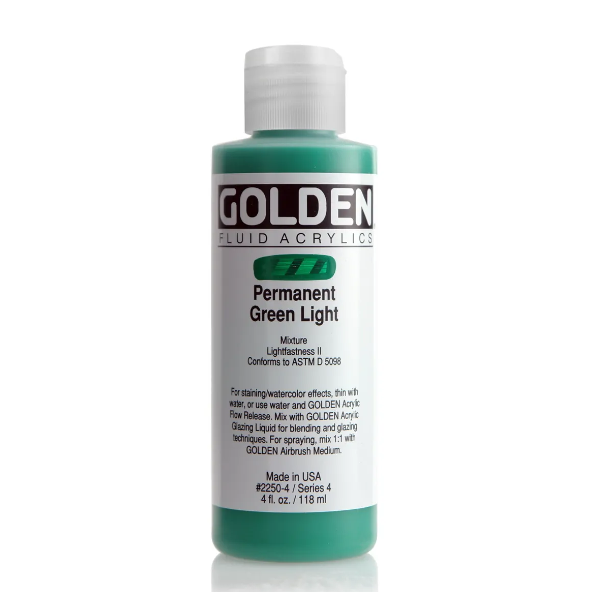 Golden Fluid Acrylics 118 ml - 2250 Permanent Green Light