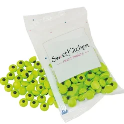 Grønne sukkerøjne Ø10 mm, slikøjne til dekoration af kager, lagkager og muffins. 35 gram