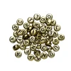 130 guldfarvede bogstavperler A-Z med sorte bogstaver, Ø7 mm