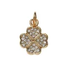 Guldfarvet vedhæng/charm firkløver 12×12 mm