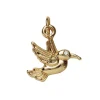 Guldfarvet vedhæng/charm fugl 13,7×14,8 mm