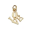 Guldfarvet vedhæng/charm "Love" 12,4×12 mm