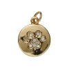 Guldfarvet vedhæng/charm rund bakke med poteaftryk 13×16 mm