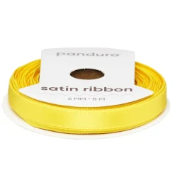 Gult satinbånd – 40 mm bredt og 8 meter langt
