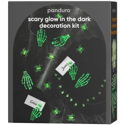 Halloween glow in the dark – 75 selvlysende edderkopper og 6 hænder + spindelvæv