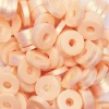 Heishi-perler i rør – guldskinnende orange heishis, Ø6 mm