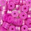 Heishi-perler i rør – guldskinnende cerise heishis, Ø6 mm