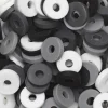 Heishi-perler i rør – skønt mix med sorte, hvide & grå heishis, Ø6 mm