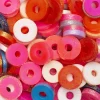 Heishi-perler i rør – skønt mix med guldskinnende & farvestrålende heishis, Ø6 mm