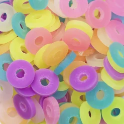 Heishi-perler i rør – skønt mix med semitransparent tutti frutti, Ø6 mm