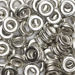Heishi-perler i rør – sølvmetallic heishis, Ø6 mm (hårde)