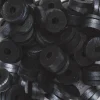 Heishi-perler i rør – sølvmetallic-skinnende sorte heishis, Ø6 mm
