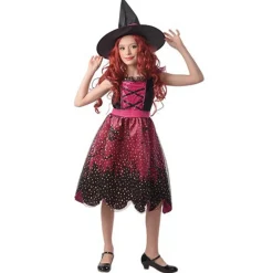 Heksekjole, udklædning halloween, str. 134-140, til børn 9-11 år