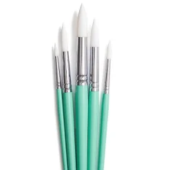 HIMI Gouache Brush, 5-pack Green Bird – 5 runde grønne pensler #5, 6, 9, 10, 12