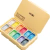 HIMI Gouache Twin Cup Metallic, 12 skinnende jelly gouachefarver