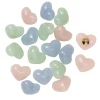 Hjerteformede knapper i 3 pastelfarver 18 stk. 12x15 mm