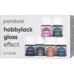 Hobbylak gloss 6×20 ml Effect – 6 metallic- og effektfarver