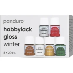 Hobbylak gloss 6×20 ml Winter – 6 blanke farver med jule- og vinterstemning