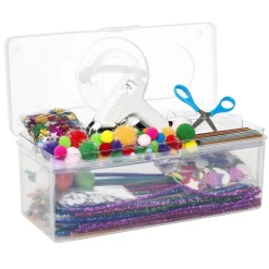Hobbyæske med limpistol og hobbytilbehør – 33,5×14×13,5 cm