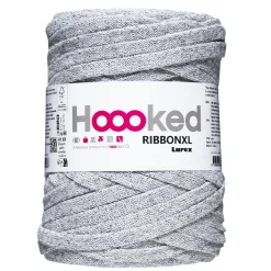 Hoooked Ribbon XL garn Lurex 250 g sølv – Silver Glitter