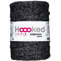 Hoooked Ribbon XL garn Lurex 250 g sort – Black Sparkle