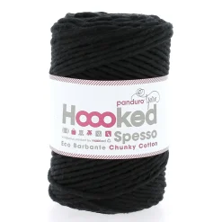 Hoooked Spesso Eco Barbante Chunky Cotton by Panduro Yarn – 500 g sort, Noir S250