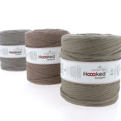 Hoooked Zpagetti Medium tricotgarn 900 g taupe – Taupe shades ZP005-03, pris pr. stk.