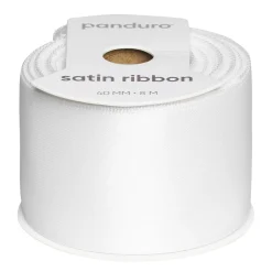 Hvidt satinbånd – 40 mm bredt og 8 meter langt