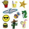 Iron-on applikation 10-pak med motiver inspireret af pop art – størrelse 4-11 cm