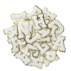 Iron-On bogstaver, hvide med guldglitter, 40 stk. A–Z, længde 6 cm