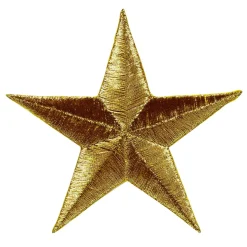 Iron-on stjerne, guldfarvet, 7×7 cm