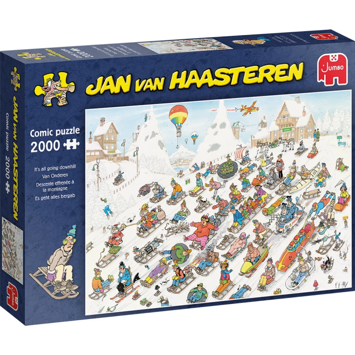 Jan van Haasteren puslespil – It’s all going downhill! XL-version, 2000 brikker, 98×68 cm