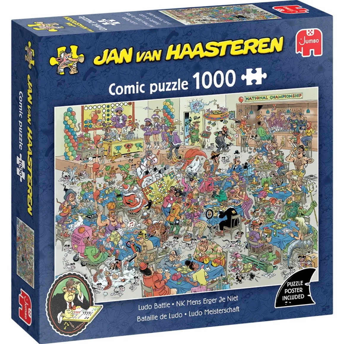 Jan van Haasteren puslespil Ludo Battle, 1000 brikker, 68×49 cm